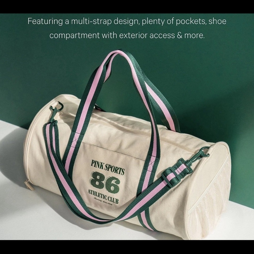 Victoria’s Secret PINK Athletic Club Cream Duffel Bag